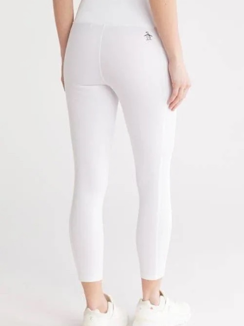 Original Penguin- White High-Waist Active Leggings with Small Logo